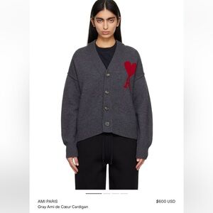 AMI PARIS
Gray Ami de Cœur Cardigan